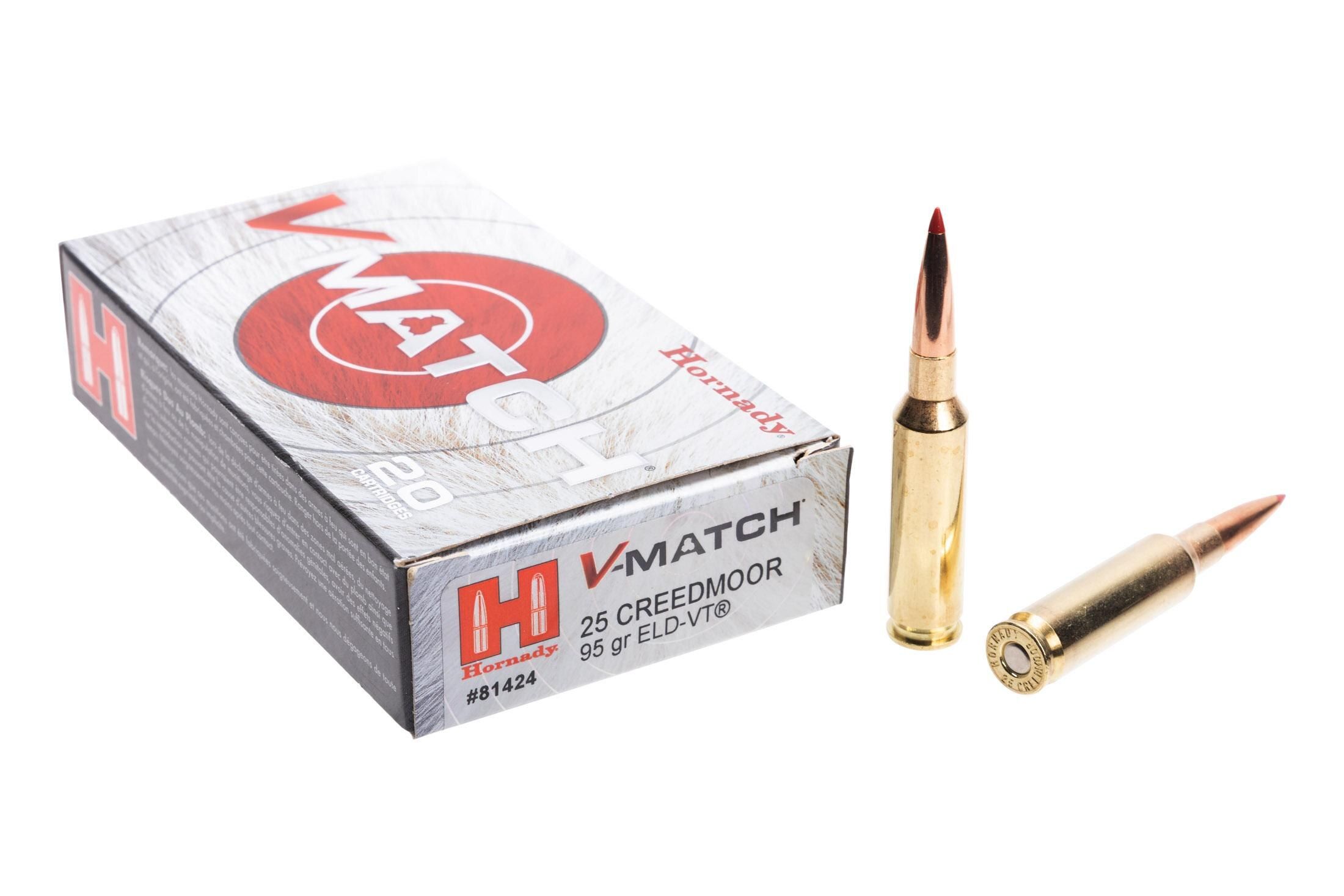 Hornady V-Match 25 Creedmoor 95gr ELD-VT - Box of 20